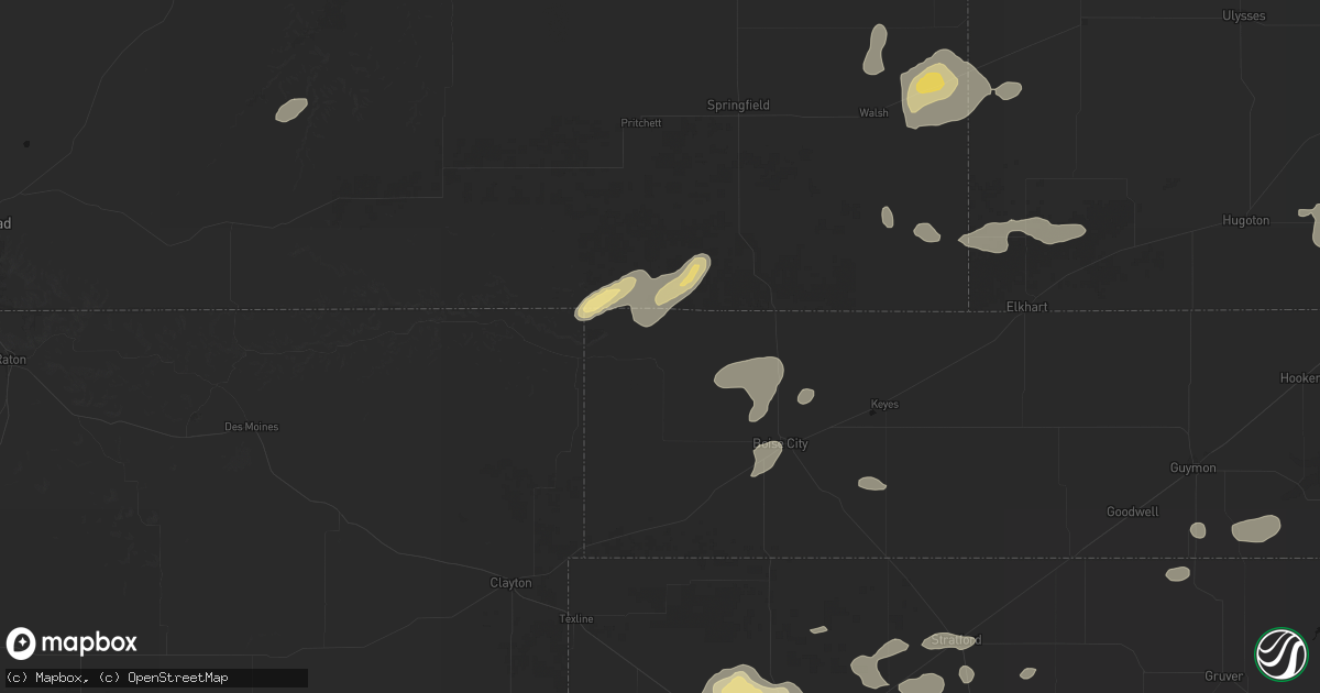 Hail map in Kenton, OK on May 21, 2026