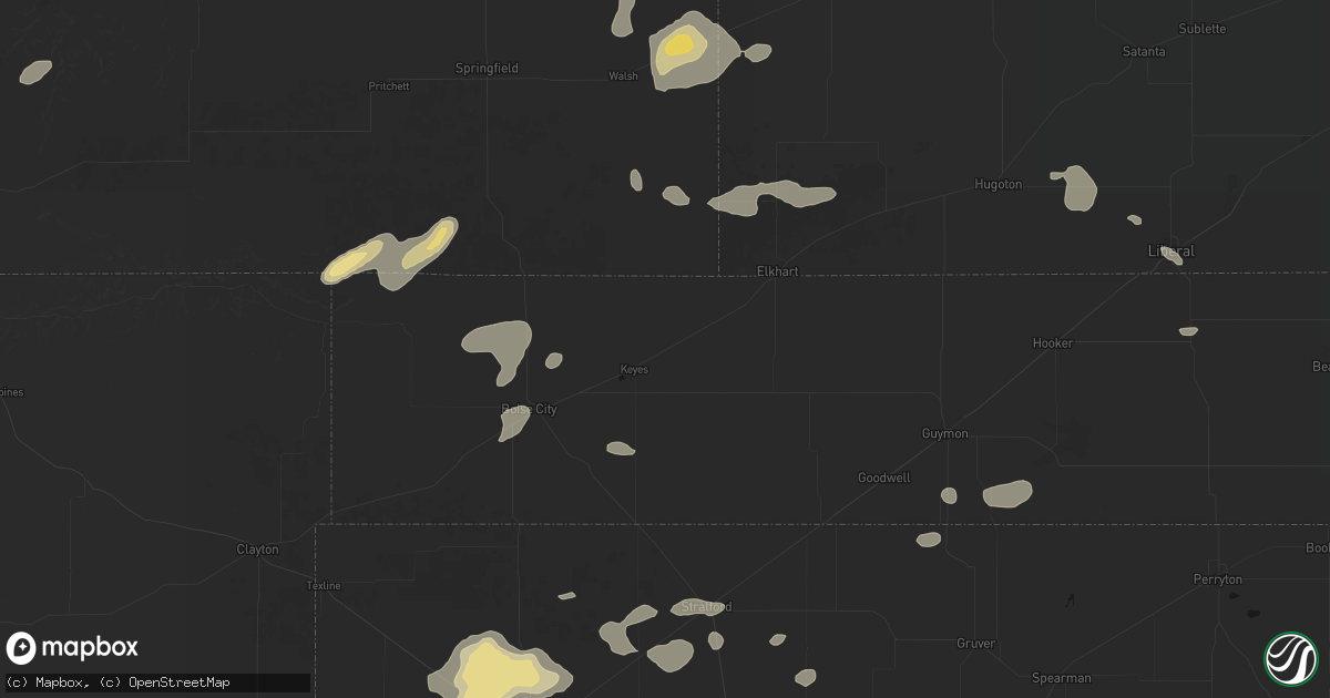 Hail map in Keyes, OK on May 21, 2026