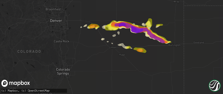 Hail map in Limon, CO on May 21, 2026