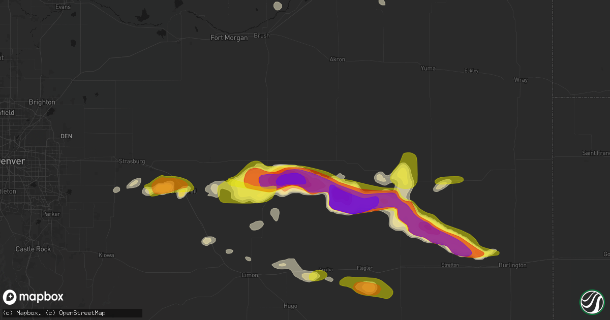 Hail map in Lindon, CO on May 21, 2026