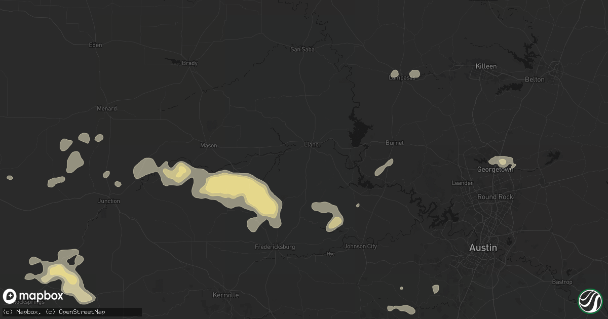 Hail map in Llano, TX on May 21, 2026