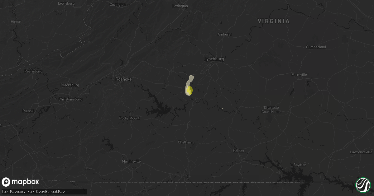 Hail map in Lynch Station, VA on May 21, 2026