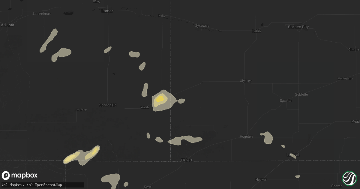 Hail map in Manter, KS on May 21, 2026