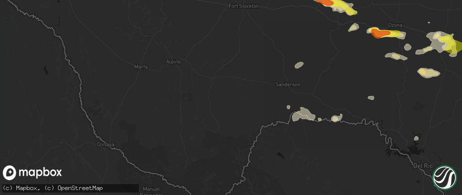 Hail map in Marathon, TX on May 21, 2026