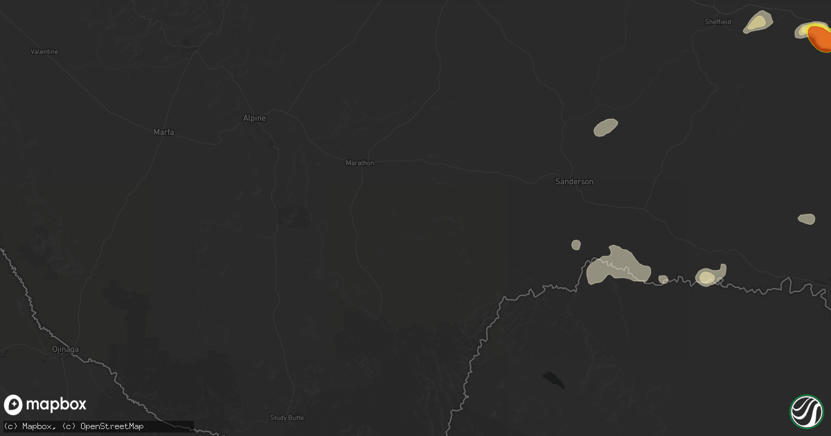 Hail map in Marathon, TX on May 21, 2026
