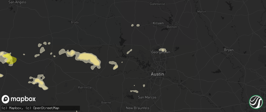 Hail map in Marble Falls, TX on May 21, 2026