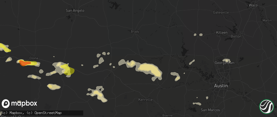Hail map in Mason, TX on May 21, 2026