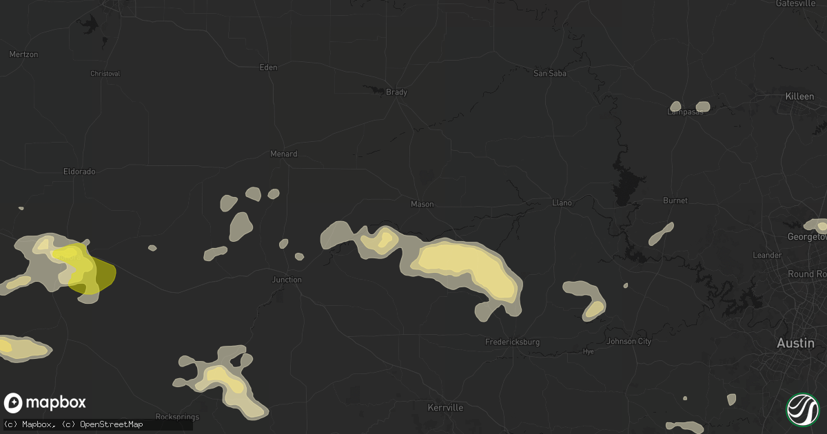 Hail map in Mason, TX on May 21, 2026
