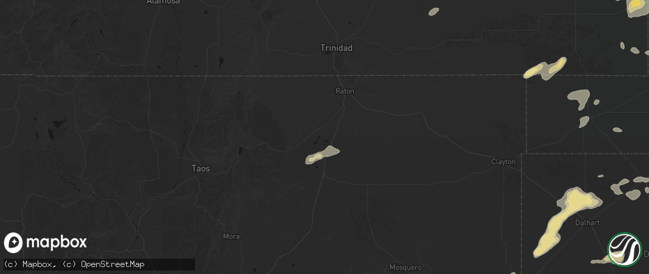Hail map in Maxwell, NM on May 21, 2026