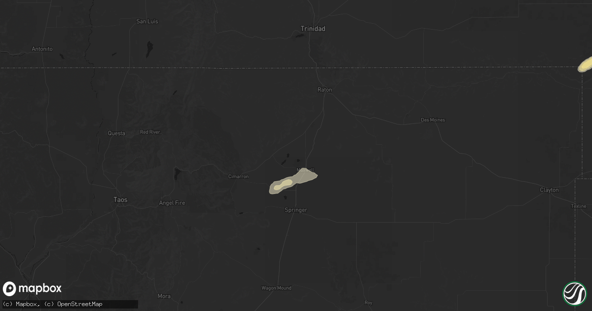 Hail map in Maxwell, NM on May 21, 2026