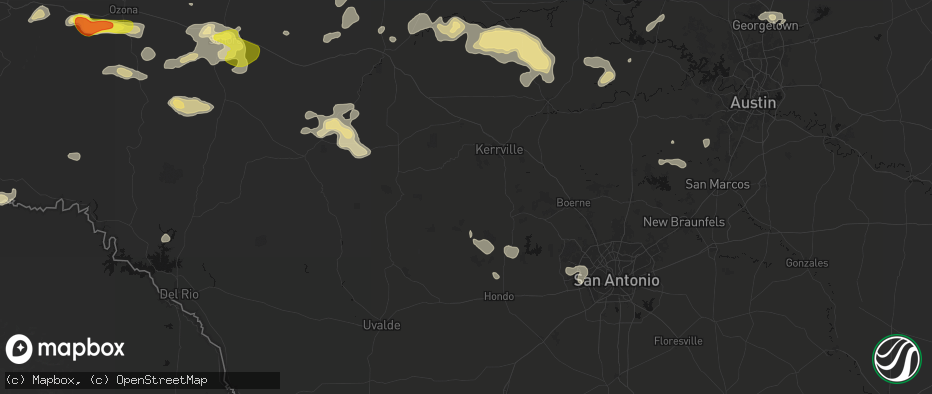 Hail map in Medina, TX on May 21, 2026