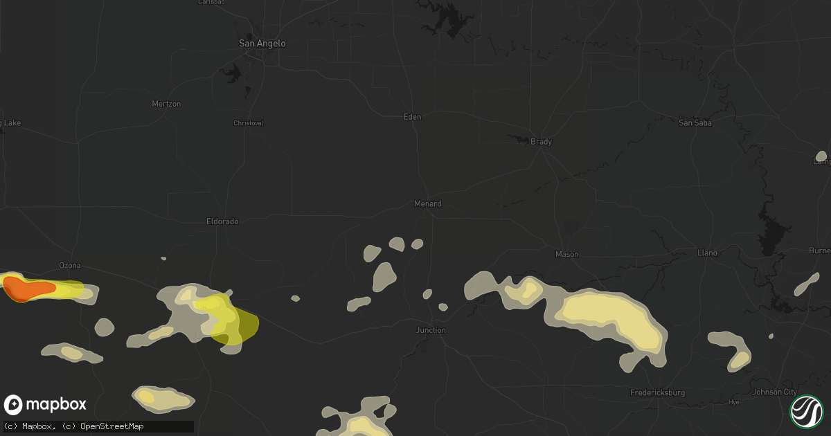 Hail map in Menard, TX on May 21, 2026