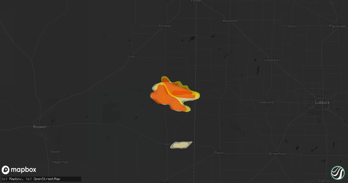 Hail map in Milnesand, NM on May 21, 2026