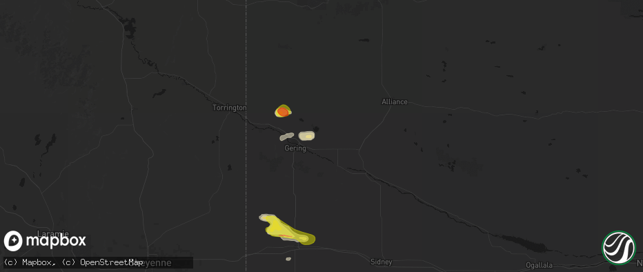 Hail map in Minatare, NE on May 21, 2026