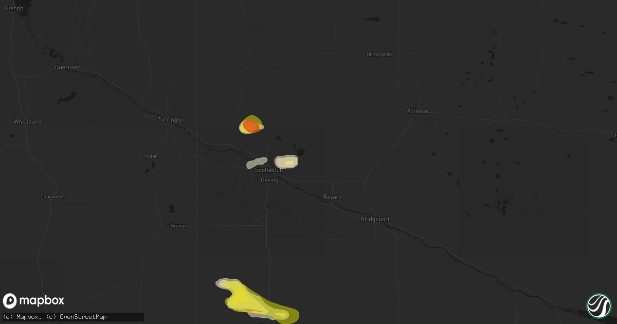 Hail map in Minatare, NE on May 21, 2026