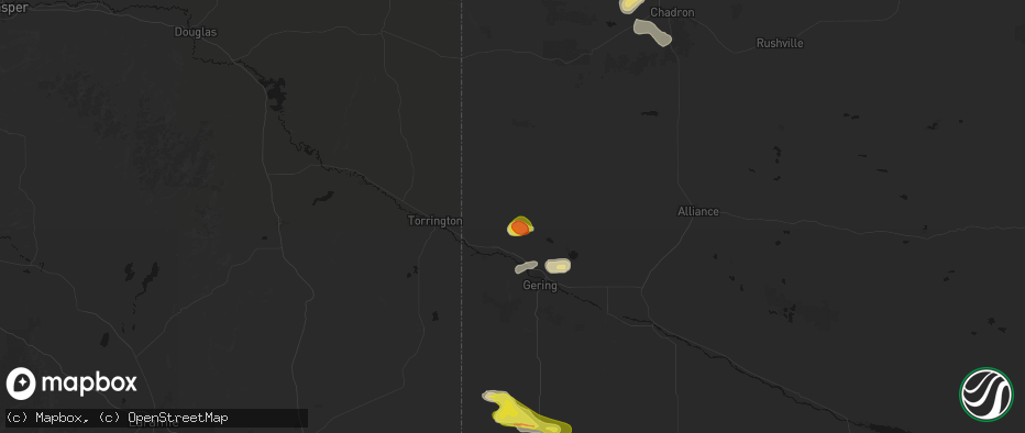 Hail map in Mitchell, NE on May 21, 2026
