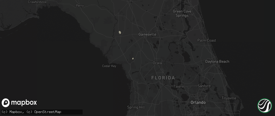 Hail map in Morriston, FL on May 21, 2026
