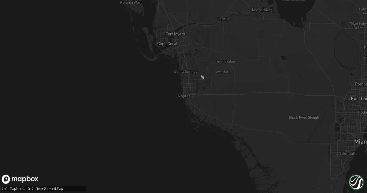 Hail map in Naples, FL on May 21, 2026