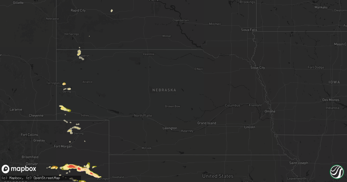 Hail map in Nebraska on May 21, 2026