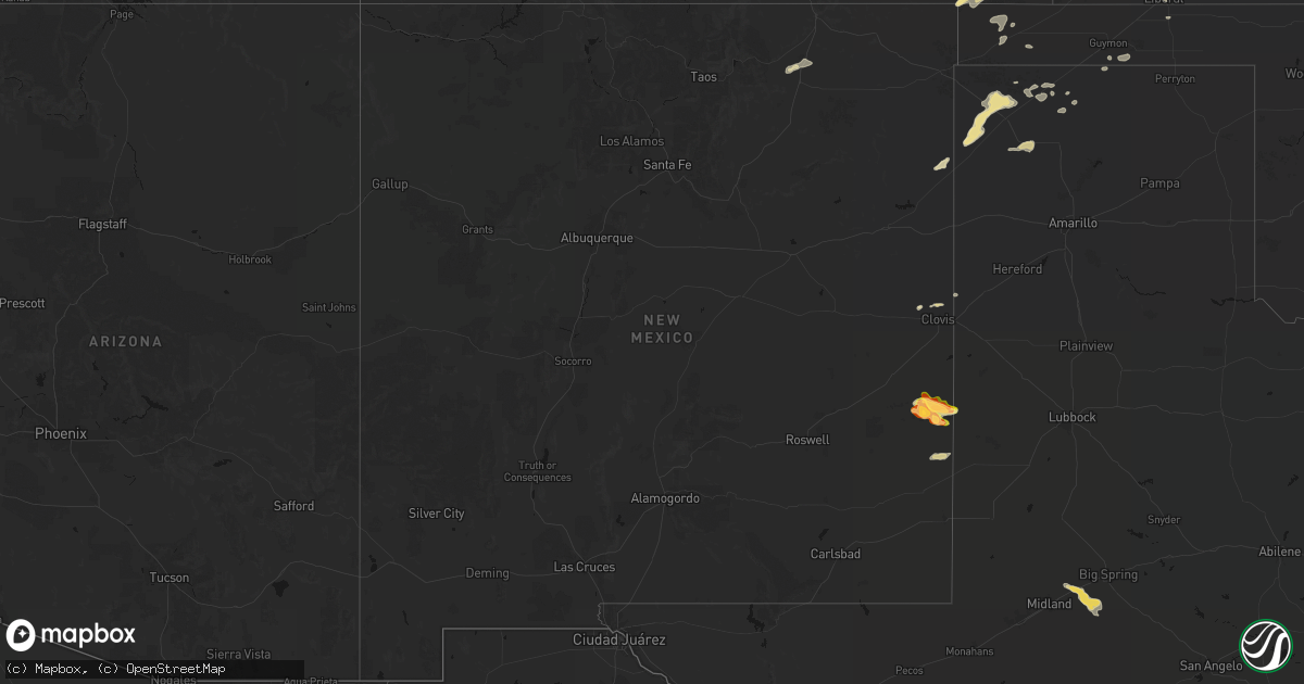 Hail map in New Mexico on May 21, 2026