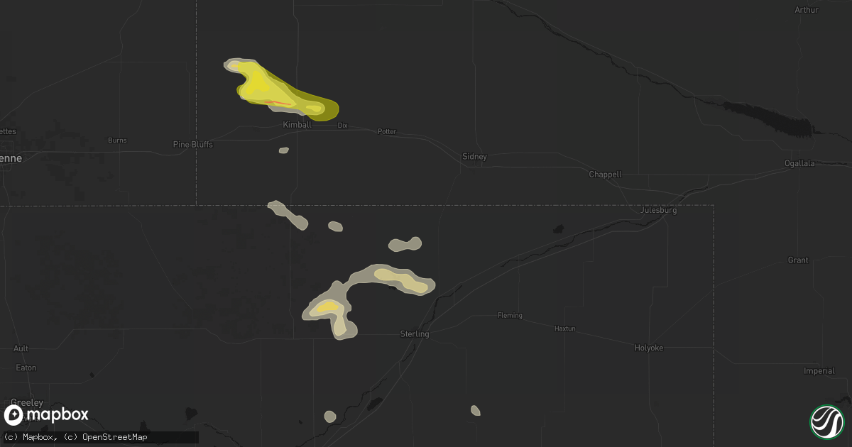 Hail map in Peetz, CO on May 21, 2026
