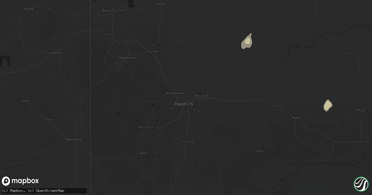 Hail map in Rapid City, SD on May 21, 2026