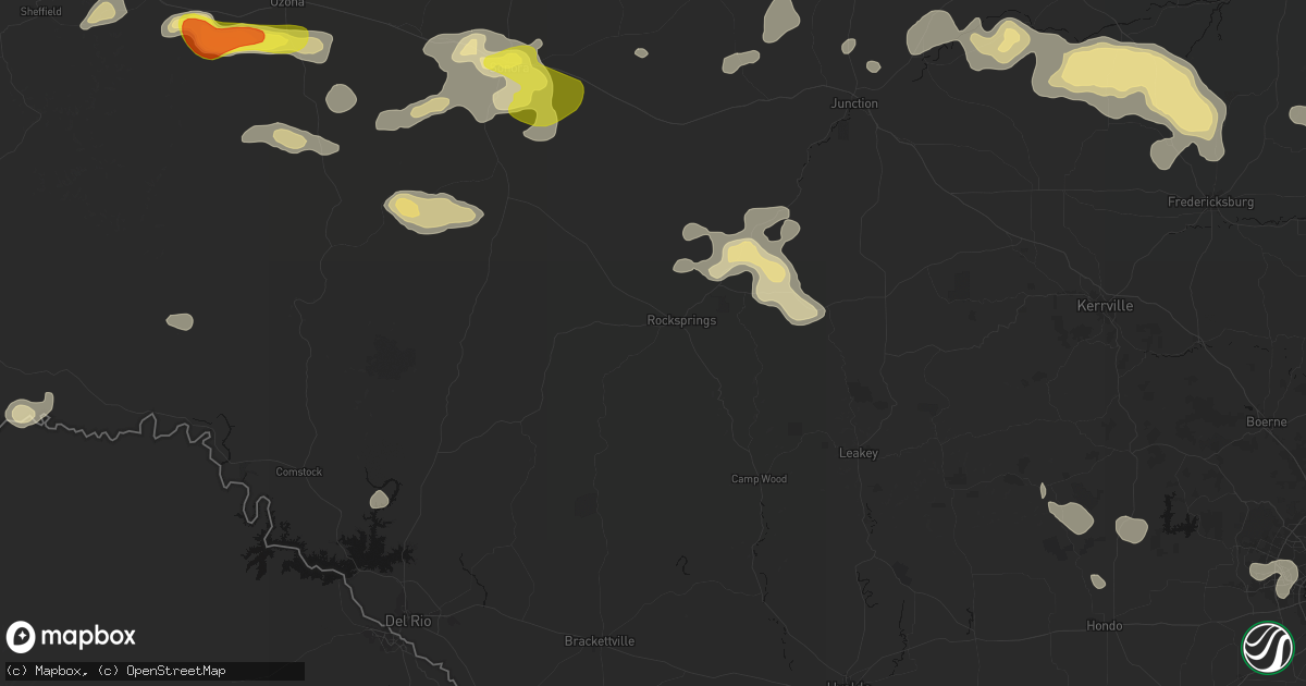 Hail map in Rocksprings, TX on May 21, 2026