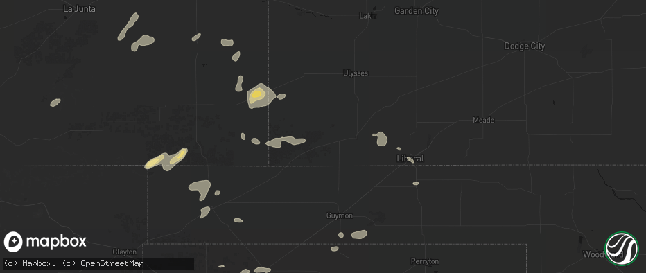 Hail map in Rolla, KS on May 21, 2026