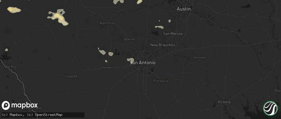 Hail map in San Antonio, TX on May 21, 2026