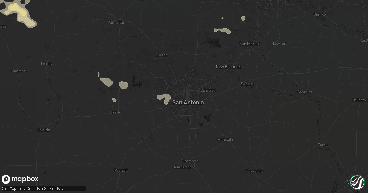 Hail map in San Antonio, TX on May 21, 2026