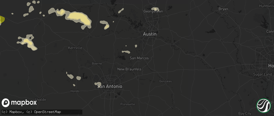 Hail map in San Marcos, TX on May 21, 2026