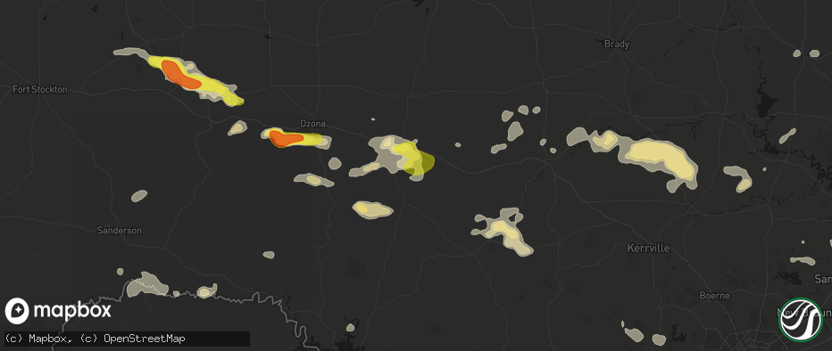Hail map in Sonora, TX on May 21, 2026