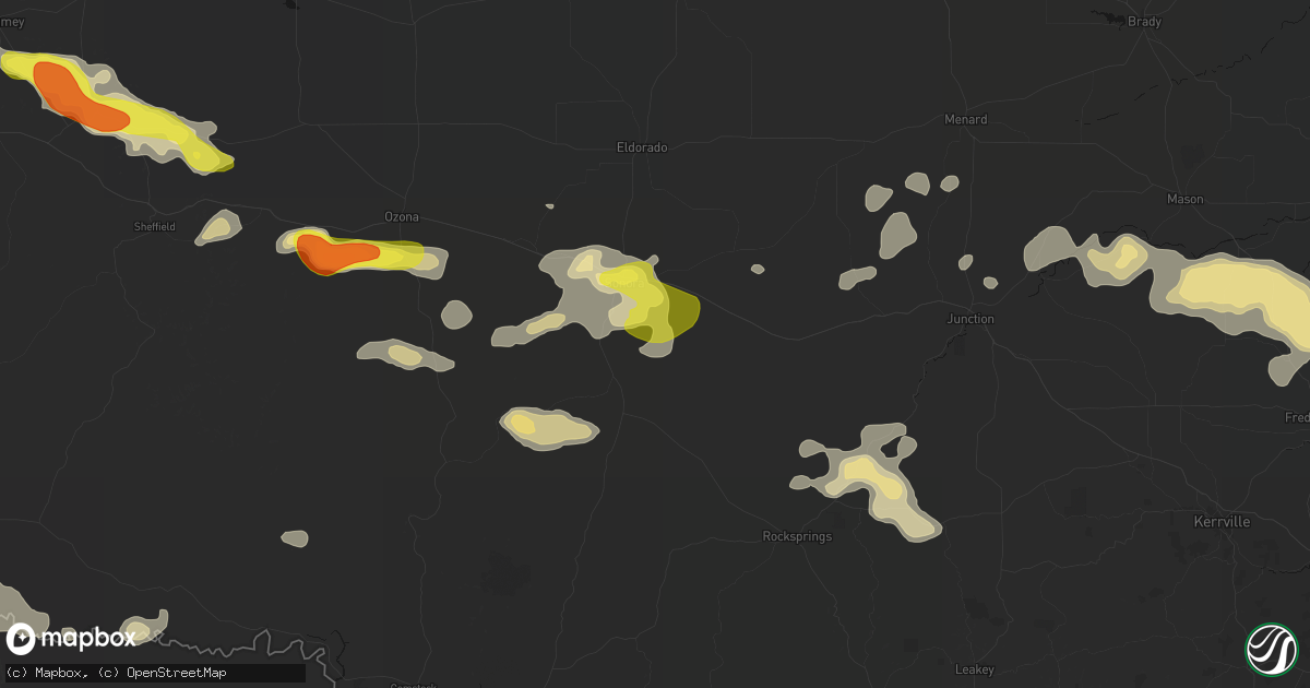 Hail map in Sonora, TX on May 21, 2026