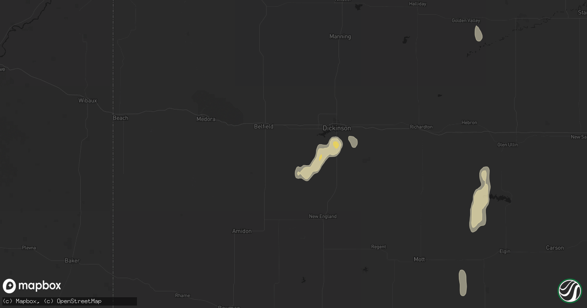 Hail map in South Heart, ND on May 21, 2026