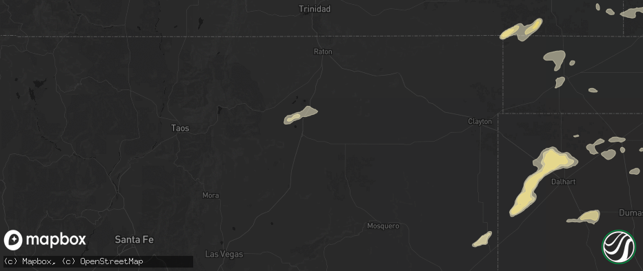 Hail map in Springer, NM on May 21, 2026
