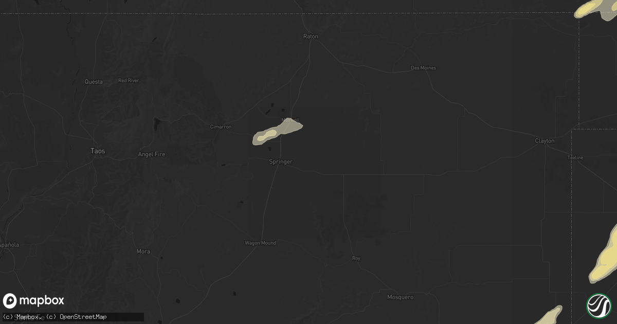 Hail map in Springer, NM on May 21, 2026