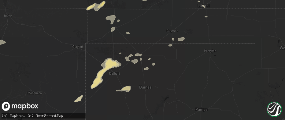 Hail map in Stratford, TX on May 21, 2026