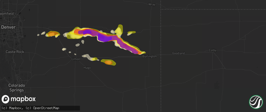 Hail map in Stratton, CO on May 21, 2026
