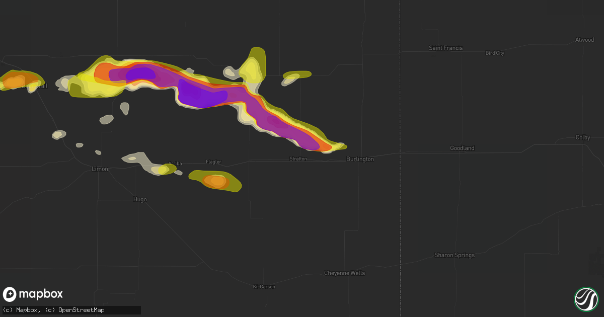 Hail map in Stratton, CO on May 21, 2026