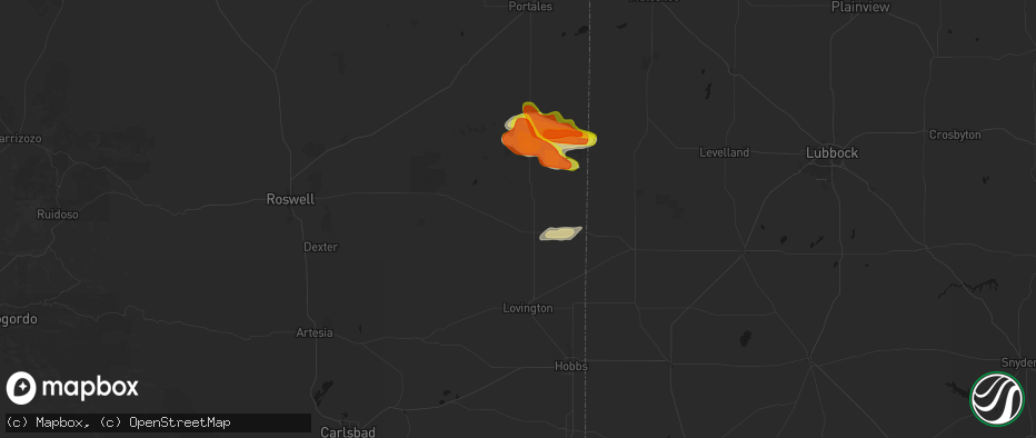 Hail map in Tatum, NM on May 21, 2026