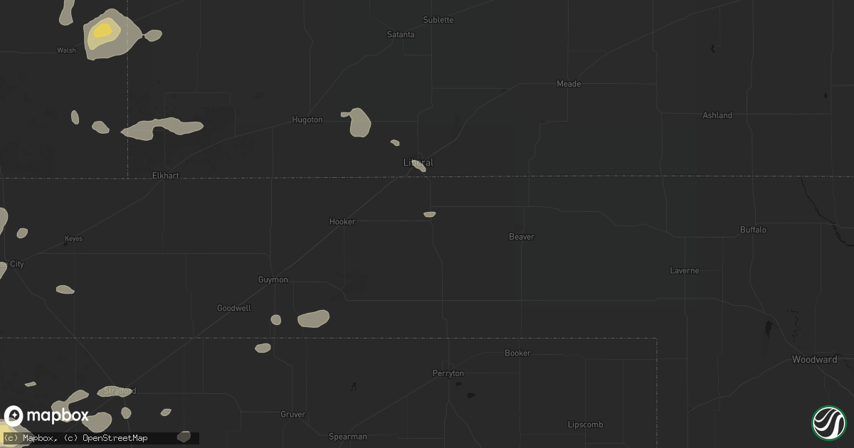 Hail map in Turpin, OK on May 21, 2026