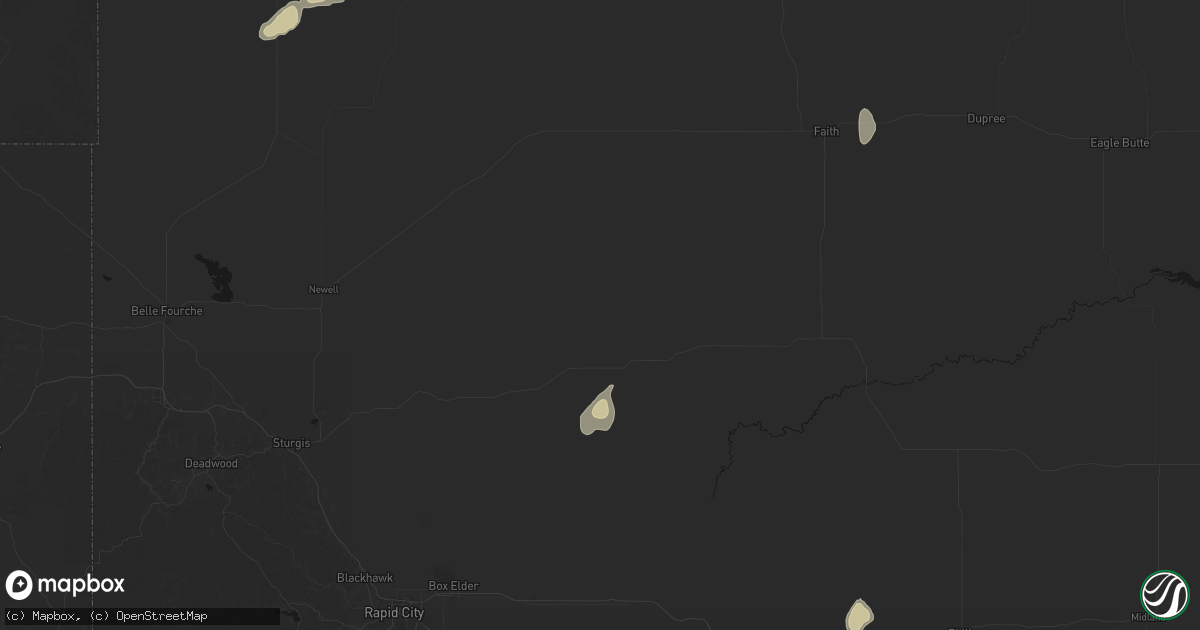 Hail map in Union Center, SD on May 21, 2026