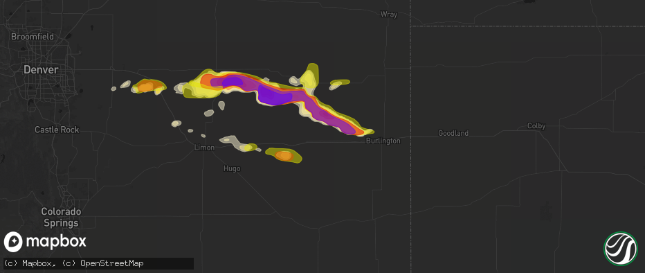 Hail map in Vona, CO on May 21, 2026