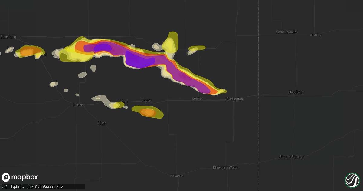 Hail map in Vona, CO on May 21, 2026