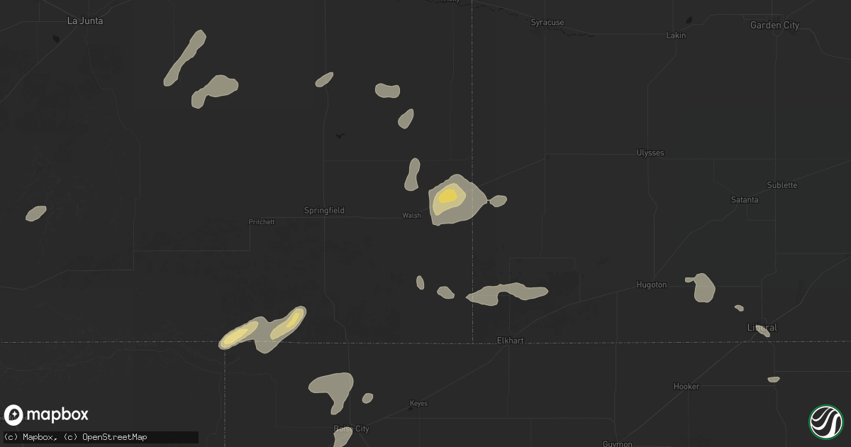 Hail map in Walsh, CO on May 21, 2026