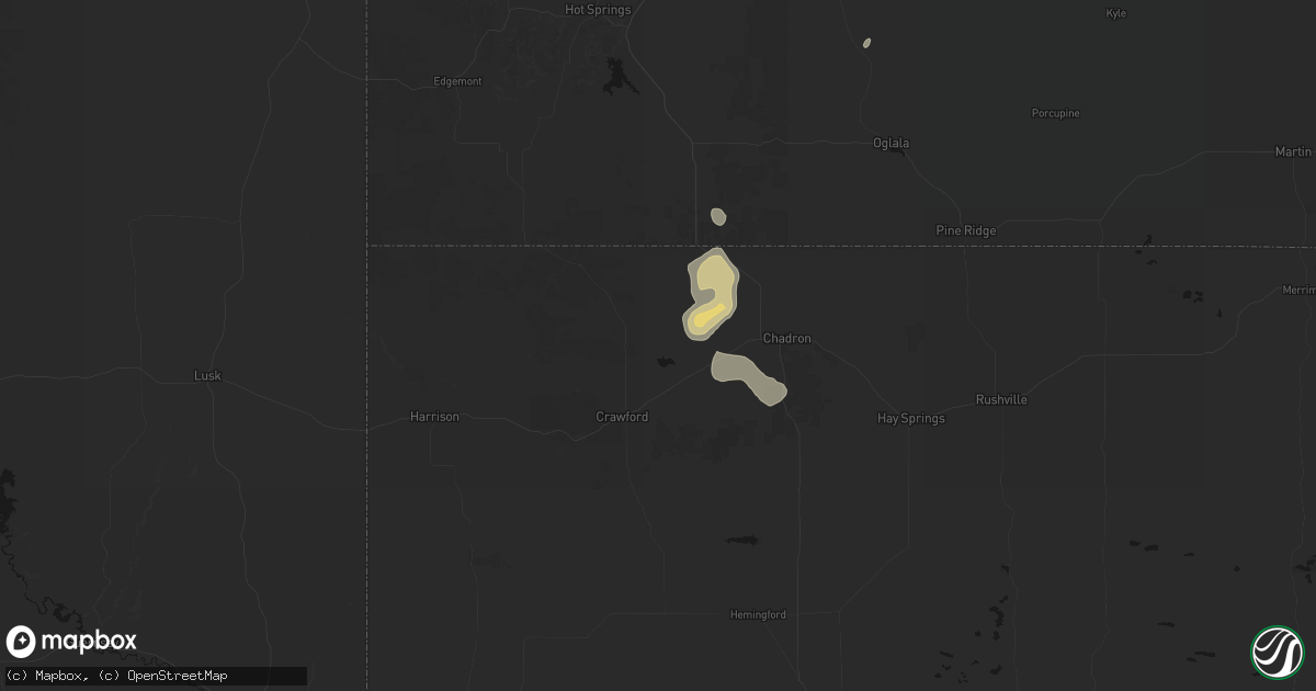 Hail map in Whitney, NE on May 21, 2026