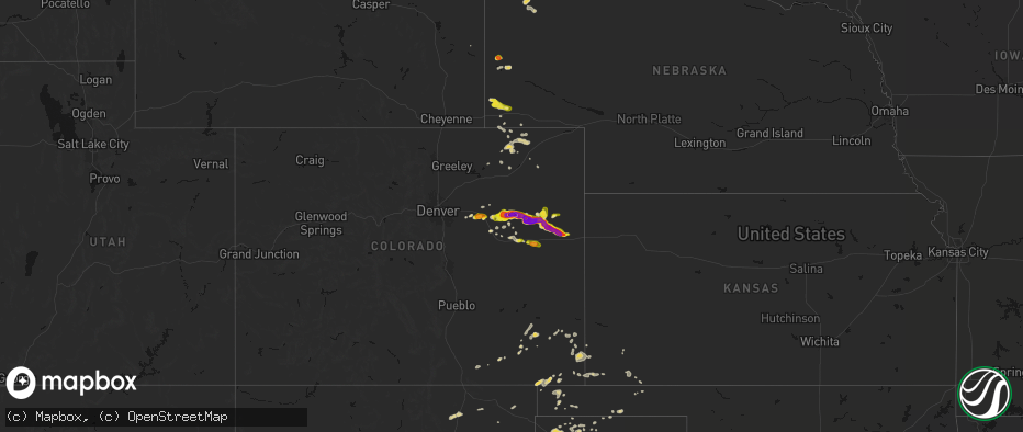 Hail map on May 21, 2026