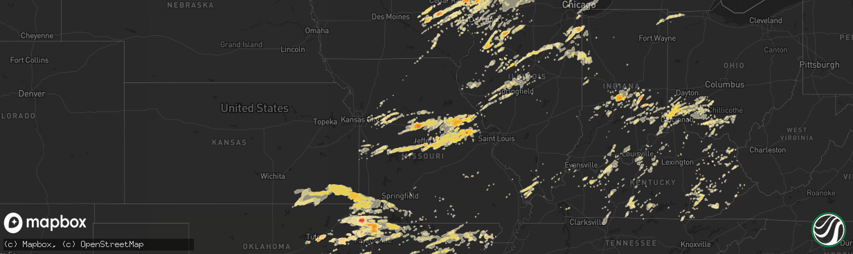 Hail map in Illinois on May 22, 2011