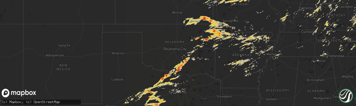 Hail map on May 22, 2011