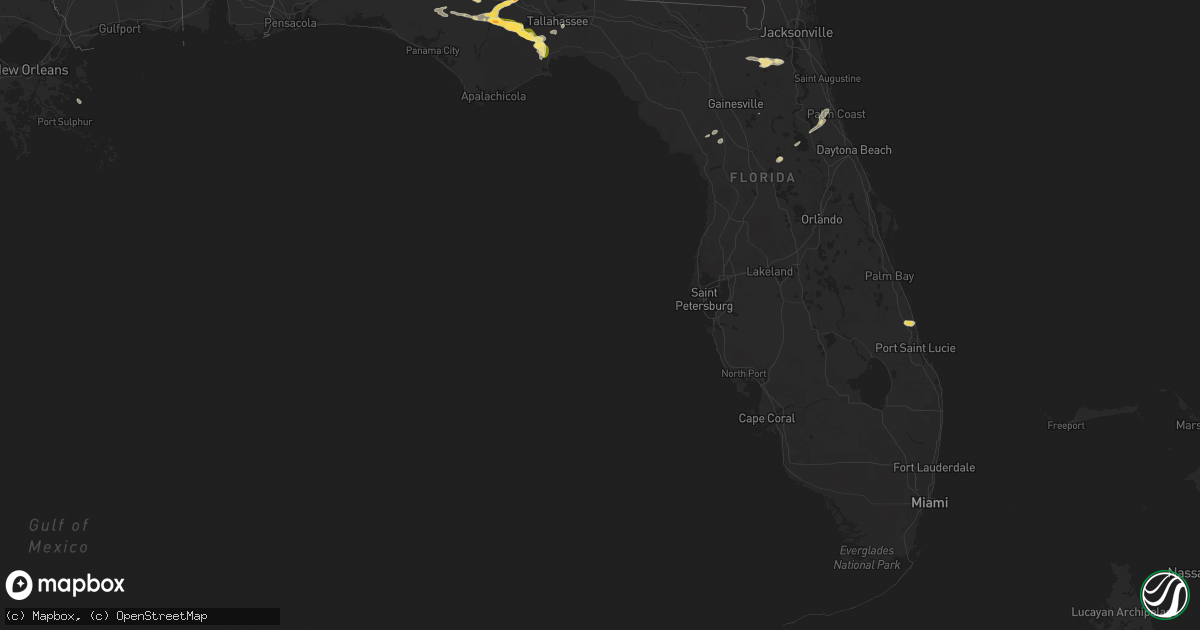 Hail map in Florida on May 22, 2012